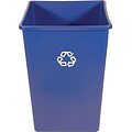 Rubbermaid® Untouchable® Recycling Waste Containers, Square w/PCR Content, Clue, 50 gallon