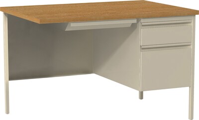 Lorell Fortress Series Right-Pedestal Return, 24D x 42W x 29.5H, Putty (LLR60920)