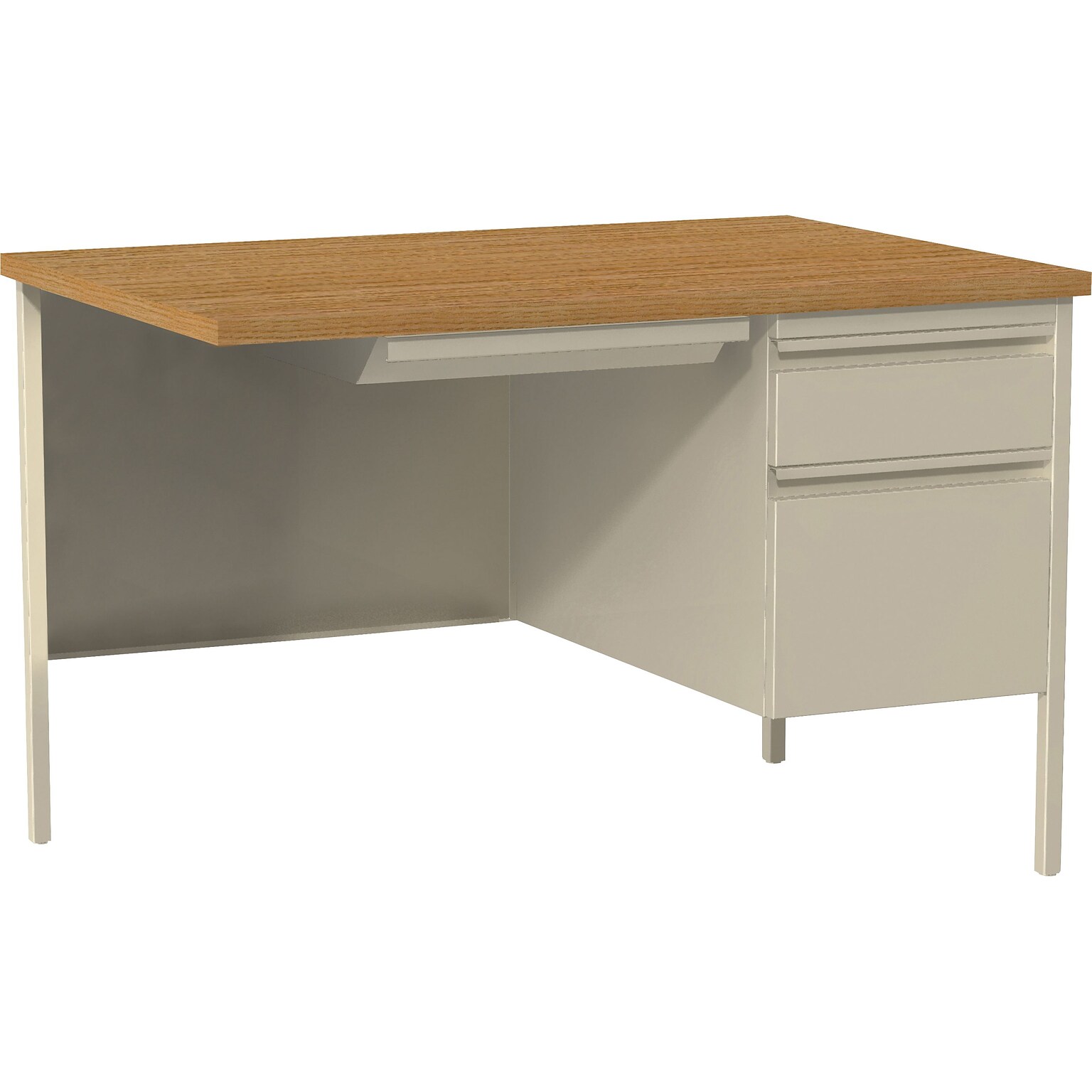 Lorell Fortress Series Right-Pedestal Return, 24D x 42W x 29.5H, Putty (LLR60920)