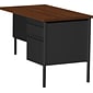 Lorell Laminate Fortress Series 42"W Steel Pedestal Return Desk, Black (LLR60921)