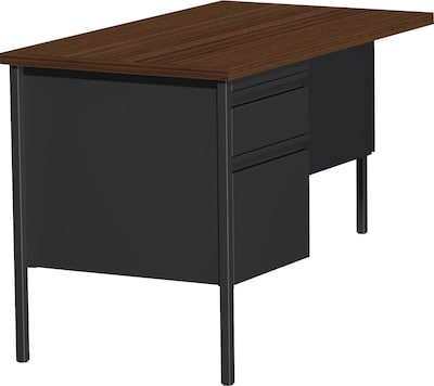 Lorell Fortress Series Left-Pedestal Return, 24D x 42W x 29.5H, Black Walnut (LLR69024)