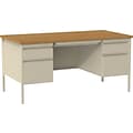 Quill Brand® 60W Oak Laminate Fortress Series Desk with Double Pedestal