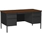 Quill Brand® 60W Walnut Laminate Fortress Series Desk with Double Pedestal