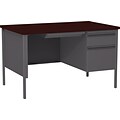 Quill Brand® 48W Mahogany Laminate Fortress Series Desk with Single Pedestal