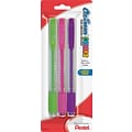 Pentel Clic Stick Erasers, Assorted Colors, 3/Pack (ZE23BP3M)