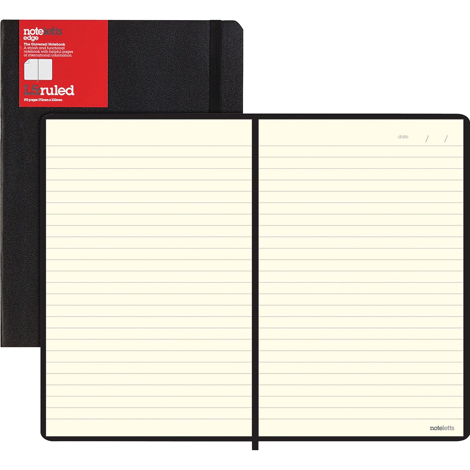 Rediform L5 Ruled Notebook, Black (REDLEN5ERBK)