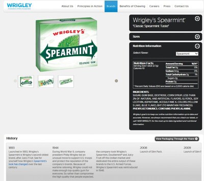Wrigleys Slim Pack™ Gum; Spearmint; 15 Sticks/Pack, 10 Packs/Box