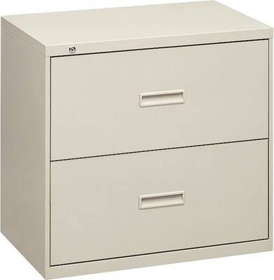 HON 400 Series 2-Drawer Lateral File Cabinet, Letter/Legal, Light Gray, 30W (BSX432LQ)