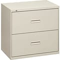 HON 400 Series 2-Drawer Lateral File Cabinet, Letter/Legal, Light Gray, 30W (BSX432LQ)