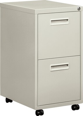 HON® 1600 Series File Pedestals; 2-Drawer Pedestal File, 28Hx15Wx22D, Light Grey