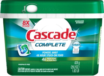 Cascade&reg; Complete&trade; ActionPacs&trade; Dishwasher Detergent; Fresh Scent, 46/Pack