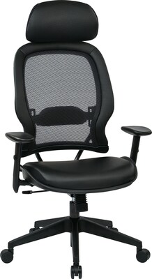 Office Star® SPACE® Seating Back Managers Mesh & Leather Chair w/ Headrest