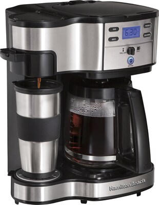 Hamilton Beach The Scoop 2-Way Brewer 12-Cups Single Serve Coffee Maker, Black (49980Z)