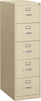 HON 310 Series 5-Drawer Vertical File Cabinet, Locking, Legal, Putty, 26.5 (H315CPL)