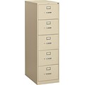 HON 310 Series 5-Drawer Vertical File Cabinet, Locking, Legal, Putty, 26.5 (H315CPL)