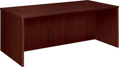 Basyx™ Hardwood Veneer Furniture Collection in Mahogany; Rectangular Desk Shell, 72Wx36D