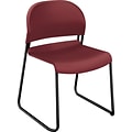 HON® GuestStacker® Stacking Chair; Black Finish Legs, Mulberry