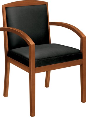 basyx® by HON VL853 Series Leather Guest Chair; Bourbon Cherry