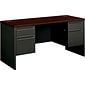 HON® 38000 Series Kneespace Credenza with Locks, Mahogany/Charcoal, 29 1/2"H x 60"W x 24"D