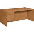 HON® 10500 72W Left Pedestal Desk w/Rect Top in Harvest
