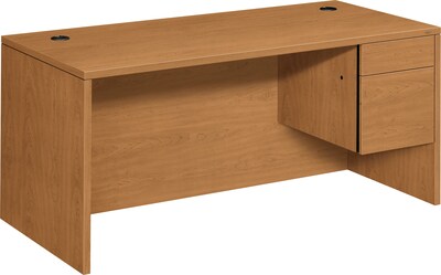 HON® 10500 Series Right Pedestal Desk, Harvest, 29 1/2"H x 66"W x 30"D