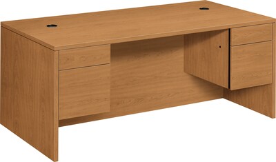 HON 10500 Series 72"W Double Pedestal Desk, Harvest (HON10593CC)