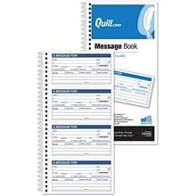 Quill Brand® Message Book, 11 x 5-1/2, White, 400 Forms/Book (745400)