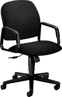 HON Solutions - 4000 Series Executive/Office Chair, Fabric, Black, Seat: 20W x 17 3/4D, Back: 20 1/2W x 23 1/4H