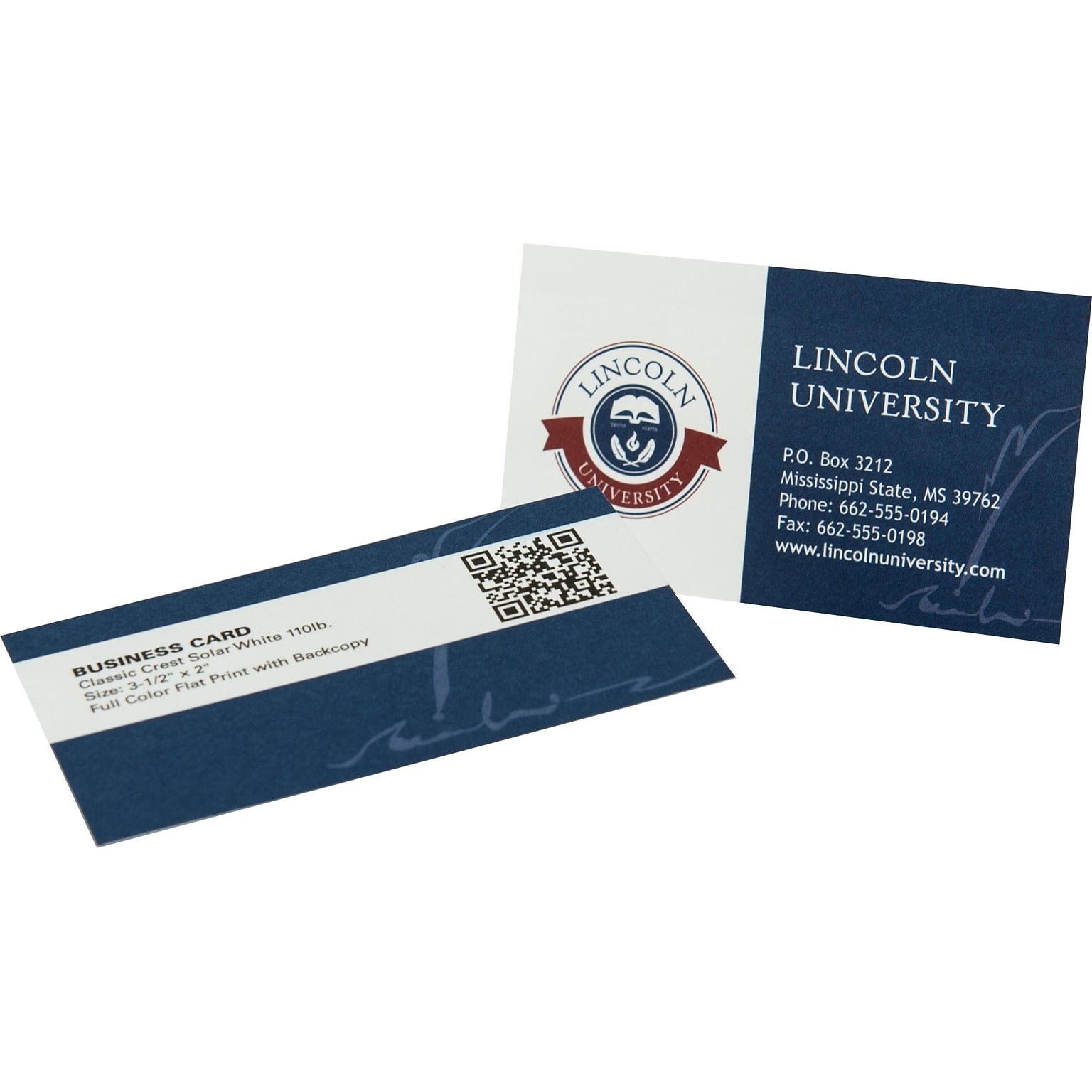 Custom Full Color Business Cards, 14 pt. Uncoated Stock, Flat Print, 2-Sided, 250/PK