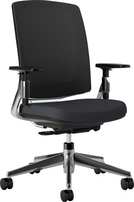 HON Lota Mesh Back Polyester Task Chair, Polished Aluminum/Black (HON2283VA10PA)