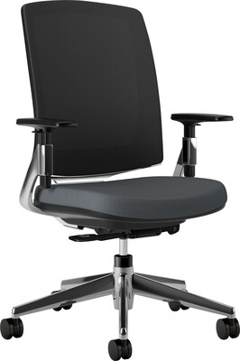 HON® Lota™ Series Task Chairs; Charcoal Seat, Polished Aluminum