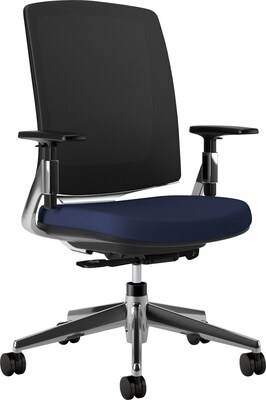 HON® Lota™ Series Task Chairs; Navy Seat, Polished Aluminum