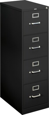 Hon® basyx® 410 Series 4-Drawer Vertical File Cabinet; Black, Letter (BSXH414PP)