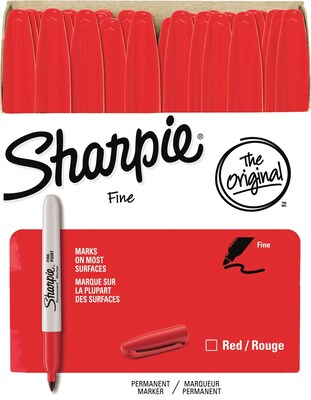 Sharpie Fine Point Permanent Marker Red 36/Pack