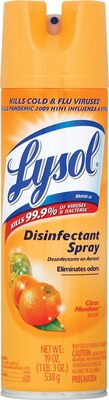 Lysol® Disinfectant Spray, Citrus Meadow Scent, 19 Oz., Aerosol