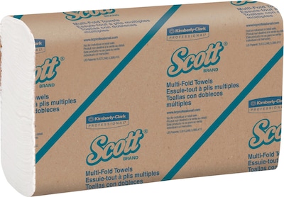 Scott Multifold Paper Towels, 9 2/5 x 9 1/5, White, 250 Sheets/Pk