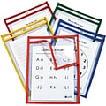 Reusable Dry Erase Pockets, Open On 2 Sides, 9 x 12, Asst. Primary Colors, 25/Pack