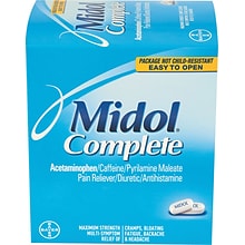 Midol® Complete Pain Relief Tablets, 2 Tablets/Packet, 30 Packets/Box (PFYBXMD30)