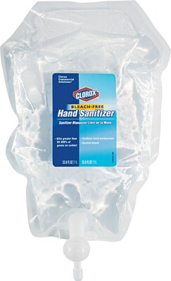 Clorox Hand Sanitizer Push Button Dispenser Refill, 1 Liter, 6/Carton (01753)