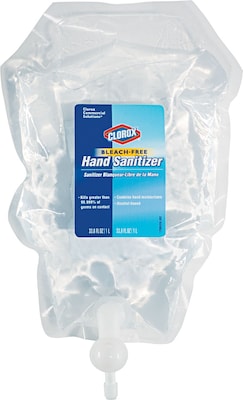 Clorox Hand Sanitizer Push Button Dispenser Refill, 1 Liter, 6/Carton (01753)