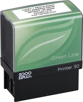 2000 Plus® Greenline Self-Inking Stamp; 11/16x1-3/4, Up to 5 Lines