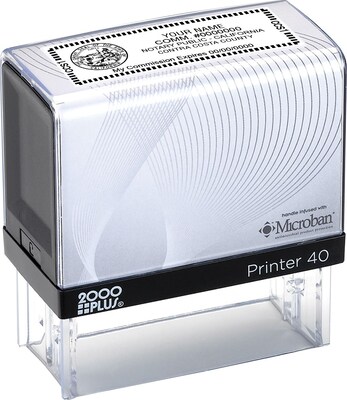 2000 Plus® Self-Inking Notary Stamp; 15/16x2-3/8, Up to 6 Lines