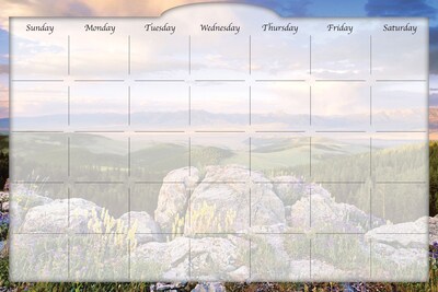 Biggies Sunrise Valley, 48" x 32", Film Dry Erase Stickie Monthly Calendar (DC-SEV-48)
