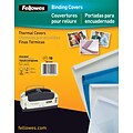Fellowes® Thermal Binding Presentation Covers, Letter, 1/4, White, 60 Sheets, 10/Pack (52222)