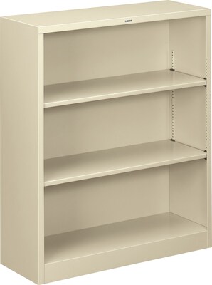 HON Brigade Steel Bookcase, 3 Shelves, 34-1/2"W, Putty Finish NEXT2018 NEXTExpress