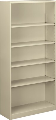 HON Brigade Steel Bookcase, 5 Shelves, 34-1/2"W, Putty Finish NEXT2018 NEXTExpress
