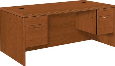 HON® 11500 Series Valido™ Office Collection in Bourbon Cherry; Double Pedestal Rectangular Desk
