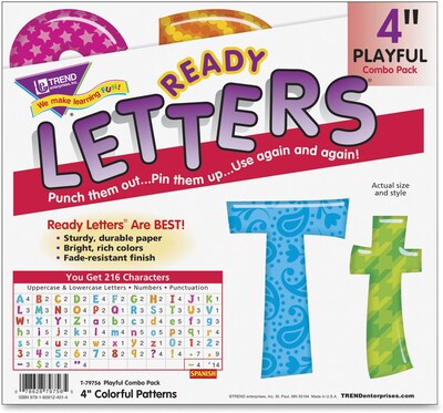 Trend Colorful Patterns 4 Ready Letters; Uppercase, Lowercase, Numbers, Punctuation Marks