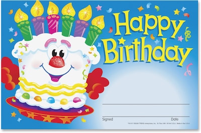 Trend Happy Birthday Recognition Awards, 5.50 x 8.50, Multicolor