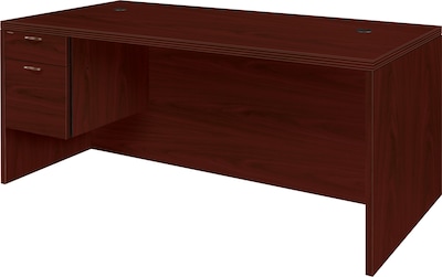 HON® 11500 Series Valido™ Office Collection in Mahogany, Single Left Pedestal Desk, 72Wx36"D